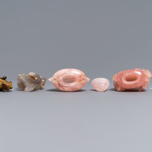 Douze oeuvres en pierre dure sculptée et un écran de table, Chine, 19/20ème — photo 18