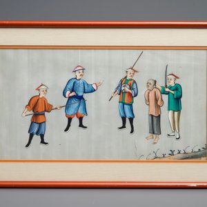 Douze peintures sur papier de riz à décor de scènes de punition, Canton, Chine, 19ème — photo 4