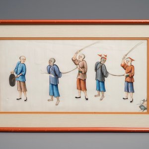 Douze peintures sur papier de riz à décor de scènes de punition, Canton, Chine, 19ème — photo 10