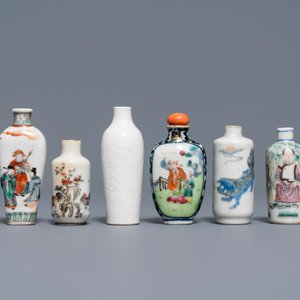 Douze tabatières en porcelaine de Chine famille rose et verte, 19/20ème — photo 6