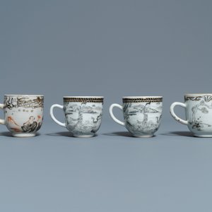 Douze tasses et huit soucoupes en porcelaine de Chine grisaille, Yongzheng/Qianlong — photo 18