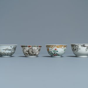 Douze tasses et huit soucoupes en porcelaine de Chine grisaille, Yongzheng/Qianlong — photo 7