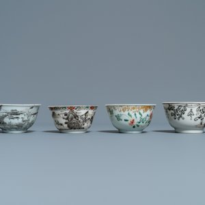 Douze tasses et huit soucoupes en porcelaine de Chine grisaille, Yongzheng/Qianlong — photo 9