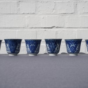 Douze tasses et soucoupes en porcelaine de Chine bleu et blanc, 19ème — photo 21