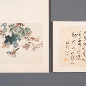 Drie albums: 'Jiang Hanting 江寒汀 (1904-1963), Lin Sanzhi 林散之 (1898-1989) en Qi Gong 启功 (1912-2005)', inkt en kleur op papier — foto 6