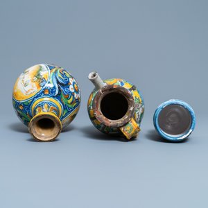 Drie apothekerspotten in Italiaanse majolica, 16/18e eeuw — foto 5