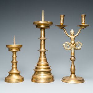 Drie bronzen kandelaars, Vlaanderen en Duitsland, 16e eeuw — foto 2