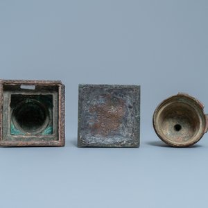 Drie bronzen stoepa's, Tibet, 16/18e eeuw — foto 9