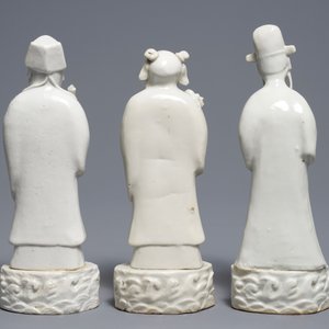 Drie Chinese blanc de Chine figuren van onsterfelijken, 18/19e eeuw — foto 4