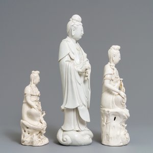 Drie Chinese blanc de Chine groepen, 19/20e eeuw — foto 3
