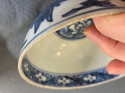Drie Chinese blauw-witte kommen, Ming — foto 13