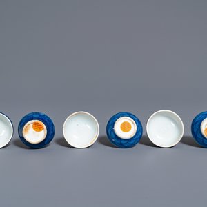 Drie Chinese blauw-witte vaasjes en drie dekseldoosjes, Hatcher cargo scheepswrak, Transitie periode — foto 13