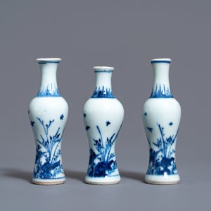 Drie Chinese blauw-witte vaasjes en drie dekseldoosjes, Hatcher cargo scheepswrak, Transitie periode — foto 2