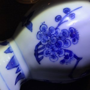 Drie Chinese blauwwitte Hatcher cargo type mosterdpotjes met deksels, Transitie periode — foto 14