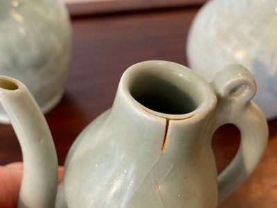 Drie Chinese celadon en qingbai kannen, Song en later — foto 5