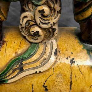 Drie Chinese daktegels met sancai-glazuur, Ming — foto 30