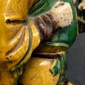Drie Chinese daktegels met sancai-glazuur, Ming — foto 42