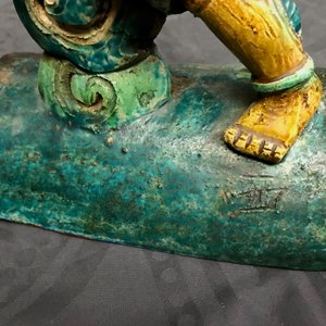 Drie Chinese daktegels met sancai-glazuur, Ming — foto 59