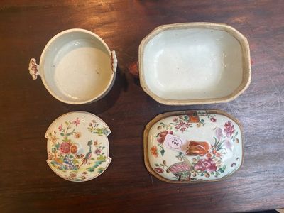 Drie Chinese famille rose borden, een botervloot en een dekselterrine, Qianlong — foto 2