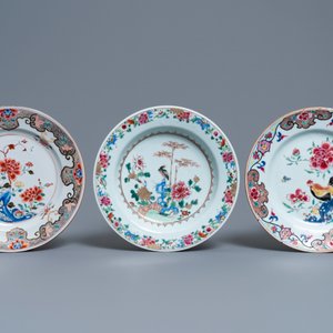 Drie Chinese famille rose borden, Yongzheng/Qianlong — foto 2