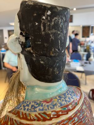 Drie Chinese famille rose figuren van sterrengoden, Zhu Rong Ji Zao 朱榮記造 merk, 19/20e eeuw — foto 16