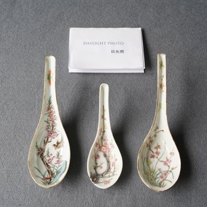 Drie Chinese famille rose lepels met floraal decor, 19/20e eeuw — foto 8