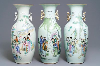 Drie Chinese famille rose vazen, 19/20e eeuw