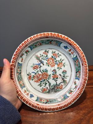 Drie Chinese famille verte borden en een theepot, Kangxi — foto 16