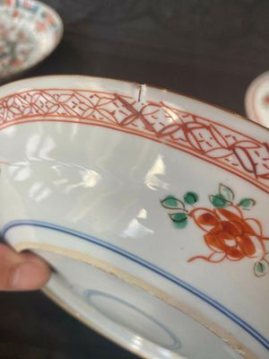 Drie Chinese famille verte borden met feniksen en pioenrozen, Kangxi — foto 24
