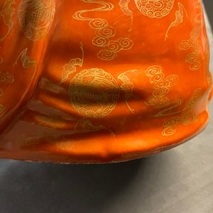 Drie Chinese figuren van Bodhisattva met robin's egg en verguld glazuur, Qianlong/Jiaqing — foto 69
