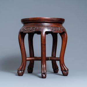 Drie Chinese houten sokkels, 19/20e eeuw — foto 2