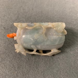 Drie Chinese jade snuifflessen met koralen stoppen, 19/20e eeuw — foto 11