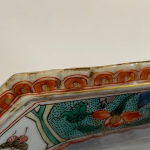 Drie Chinese octagonale famille verte schotels, Kangxi — foto 11