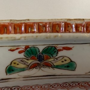 Drie Chinese octagonale famille verte schotels, Kangxi — foto 15