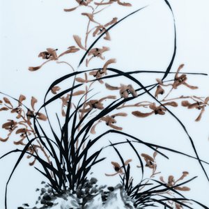 Drie Chinese plaquettes met florale decors, 20e eeuw — foto 7