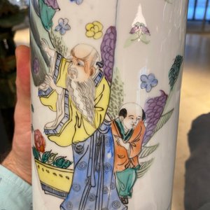 Drie Chinese qianjiang cai hoedensteunen, 19/20e eeuw — foto 37