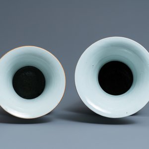 Drie Chinese qianjiang cai vazen, 19/20e eeuw — foto 6