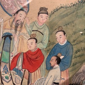 Drie Chinese schilderingen op textiel: 'Rivierscènes', 18/19e eeuw — foto 15