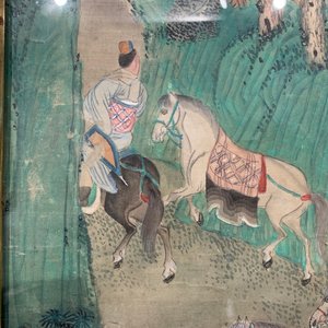 Drie Chinese schilderingen op textiel: 'Rivierscènes', 18/19e eeuw — foto 24