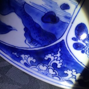 Drie grote Chinese blauwwitte kommen, Kangxi — foto 29