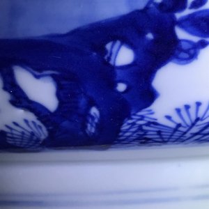 Drie grote Chinese blauwwitte kommen, Kangxi — foto 41