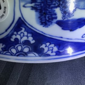 Drie grote Chinese blauwwitte kommen, Kangxi — foto 7