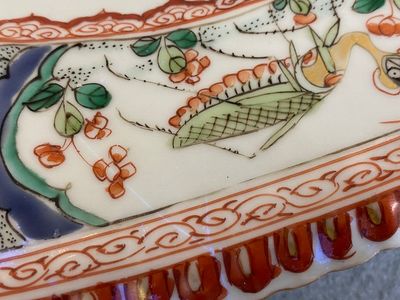Drie grote Chinese octagonale famille verte schotels, Kangxi — foto 27