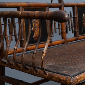 Drie 'Japonisme' stoelen en een bank in bamboe, wellicht Daï Nippon, Parijs, eind 19e eeuw — foto 14