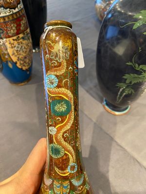 Drie paar Japanse cloisonné vazen, Meiji, 19/20e eeuw — foto 14
