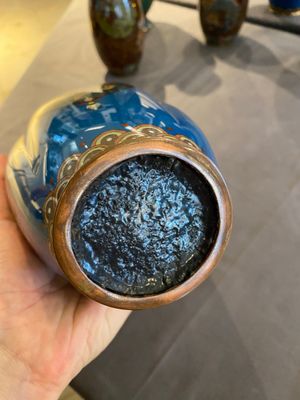 Drie paar Japanse cloisonné vazen, Meiji, 19/20e eeuw — foto 7