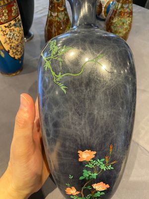 Drie paar Japanse cloisonné vazen, Meiji, 19/20e eeuw — foto 8