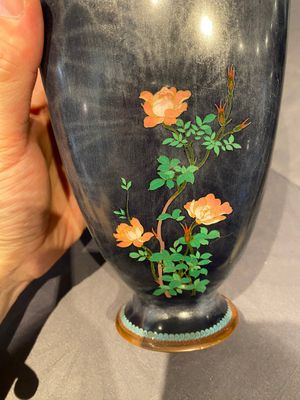 Drie paar Japanse cloisonné vazen, Meiji, 19/20e eeuw — foto 9