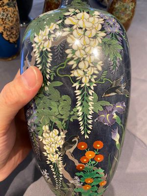 Drie paar Japanse cloisonné vazen, Meiji, 19/20e eeuw — foto 10