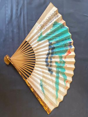 Drie waaiers, navolger van Zhang Daqian 張大千 (1899-1983) en Wu Hufang 吴湖帆 (1894-1968), inkt en kleur op papier — foto 15